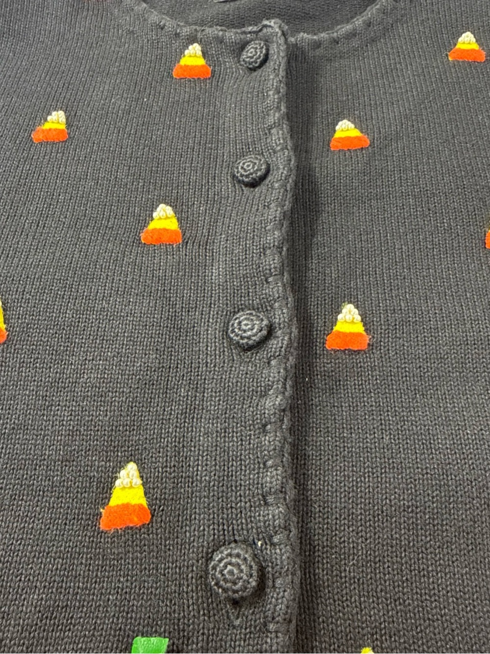 Vintage Michael Simon Halloween Cardigan Sz M, Beaded Pumpkin Embellished - Picture 11 of 15